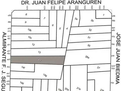 Terreno en Venta de 1411,0 m2