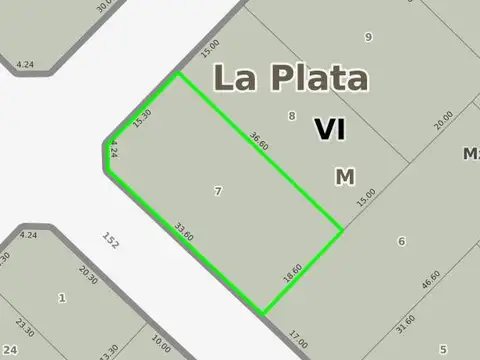 Terreno en Venta 18  mts Frente