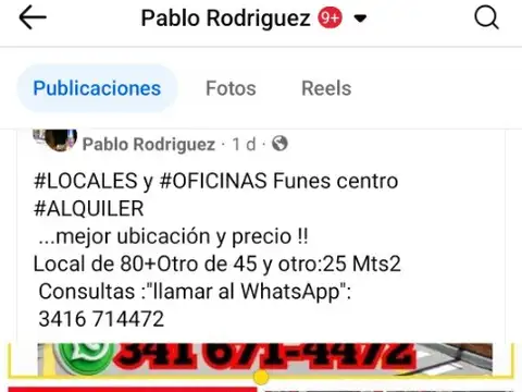 #ALQUILER  Funes Centro  "LOCALES y OFICINAS" AMPLIOS  divisibles ,  Wsp: 72