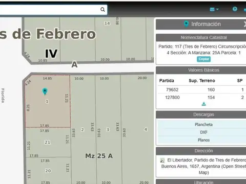 Florida al 700 e/ Ruta 8 Eva Peron  rio Atuel