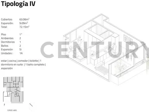 VENTA 2 AMBIENTES, SAAVEDRA