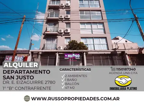 Alquiler departamento 2 ambientes San Justo