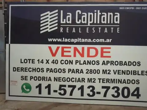 Lote, Almagro, Boedo 100, para 6980m2 vendibles, cash + m2