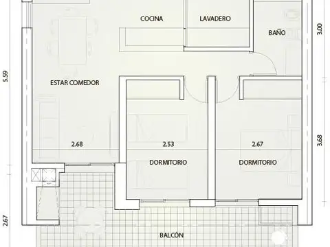 Departamento/Oficina centro - Dorrego al 100