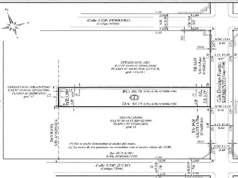 Terreno en Venta 31  mts Fondo