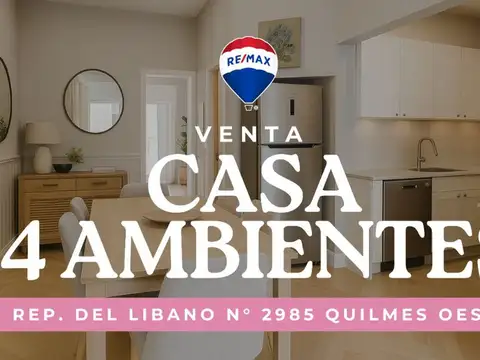 VENTA CASA 4 AMB CON COCHERA, JARDIN Y TERRAZA.