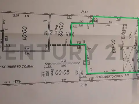 Departamento 3 ambientes con 1 baño