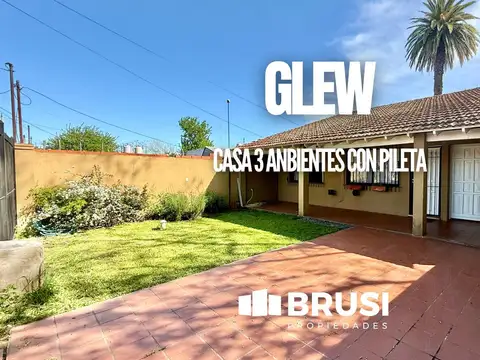 CASA EN VENTA EN GLEW - 4 AMBIENTES - COCHERA - PILETA - PARQUE
