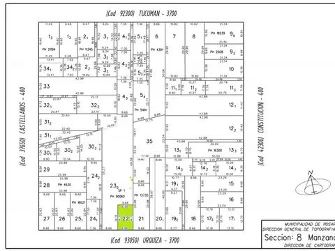 Terreno en Venta 8  mts Frente