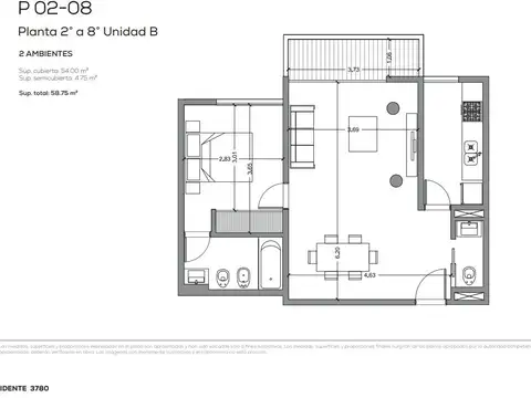 Departamento en Venta de 1 dormitorio