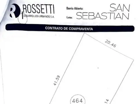 Terreno en Venta de 834,0 m2