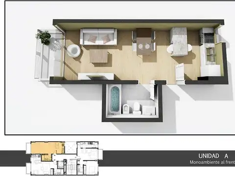 Departamento en Venta de 1 dormitorio