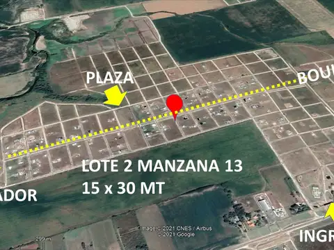 Terreno en Venta 15  mts Frente