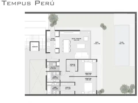 Departamento 3 ambientes con 3 baños