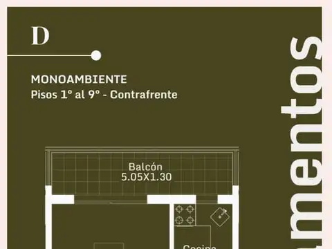 Departamento 3 ambientes con 1 baño