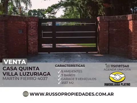 Venta casaquinta 5 ambientes Villa Luzuriaga