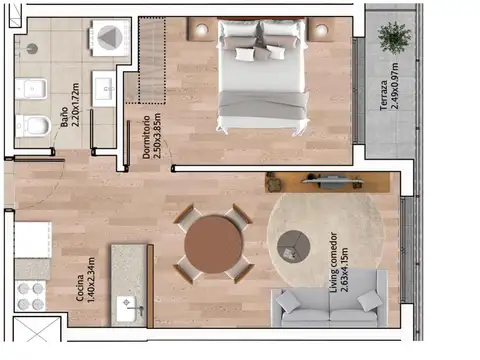 Departamento en Venta de 2 ambientes