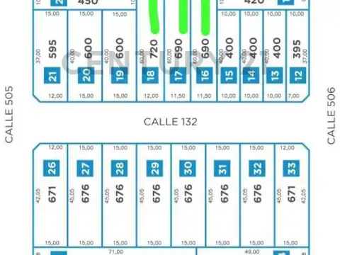 Terreno en Venta 60  mts Fondo