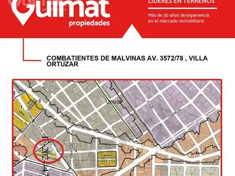 Terreno en Venta en Villa Ortuzar, USD 230.000