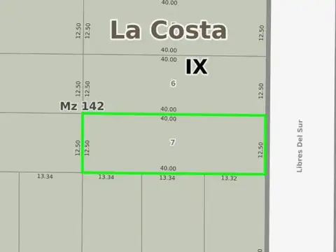 Terreno en Venta 12  mts Frente