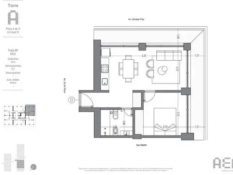Departamento en Venta de 2 ambientes