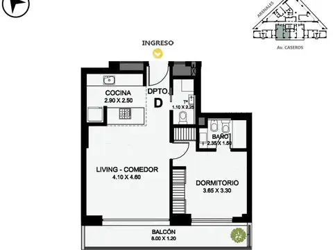 Venta departamento 1 dormitorio Rosario Puerto Norte