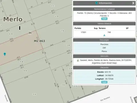 Terreno en Venta en Merlo, USD 111.111