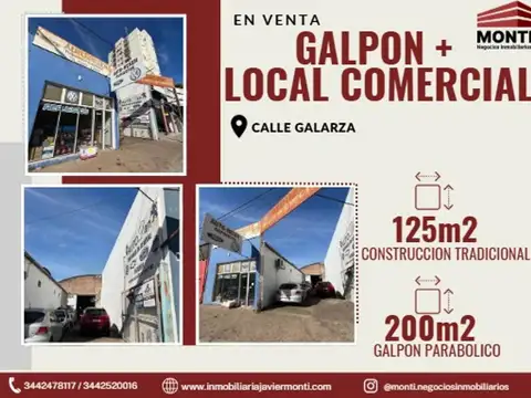 GALPON + LOCAL COMERCIAL EN VENTA - Calle Galarza