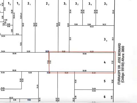 Terreno en Venta 58  mts Fondo