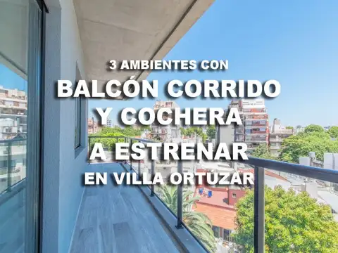 Alquiler Departamento 3 Ambientes con Cochera a Estrenar en Villa Ortúzar