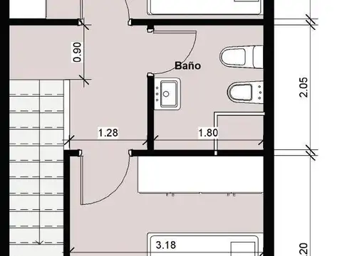 Casa 3 ambientes con 1 baño