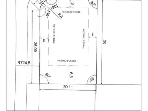 Terreno en Venta 30  mts Fondo