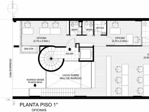 Oficina 3 ambientes con 2 baños