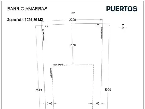 Terreno en Venta 22  mts Fondo
