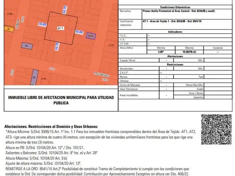 Terreno en Venta 9  mts Frente