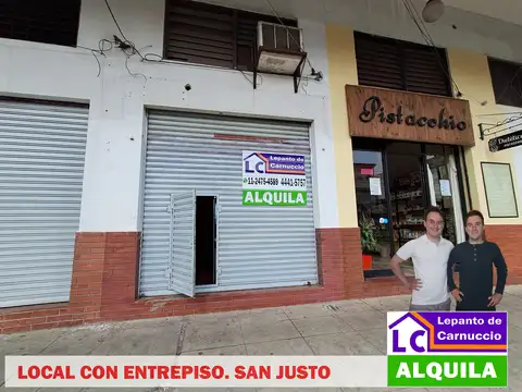 MUY BUEN LOCAL CON ENTREPISO EN ALQUILER. SOBRE ARIETA AL 2.600 EN SAN JUSTO CENTRO.