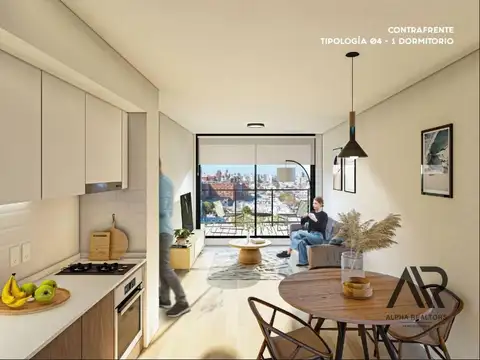 Departamento 2 ambientes con 1 baño