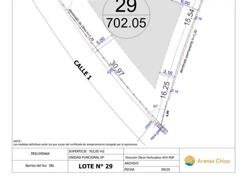 Terreno en Venta en Barrio Arenas Chico, USD 56.000