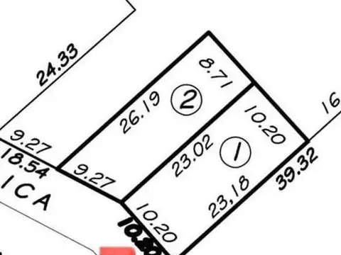 Terreno en Venta 10  mts Frente