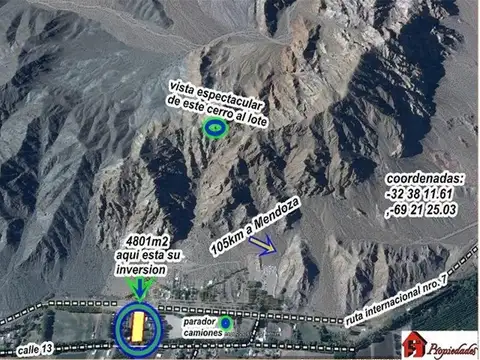 Terreno en Venta en Uspallata, USD 48.000