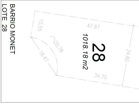 Terreno en Venta de 1018,0 m2