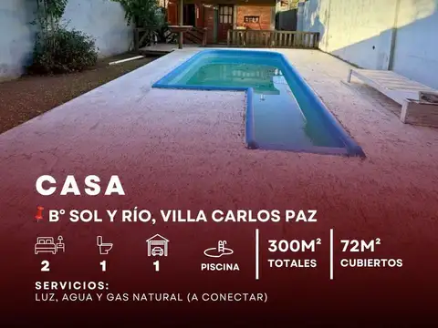 Venta Casa De 2 Dormitorios Con Piscina, A 100Mts De Av. Cárcano En B° Sol Y Río - Villa Carlos Paz