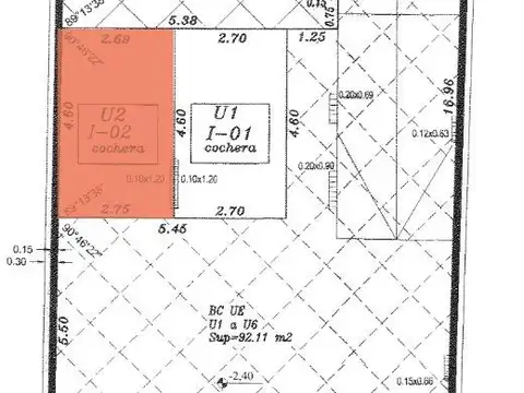 Cochera cubierta en subsuelo