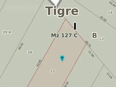 Terreno en Venta 44  mts Fondo