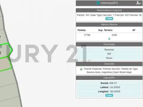 Terreno en Venta de 2000,0 m2