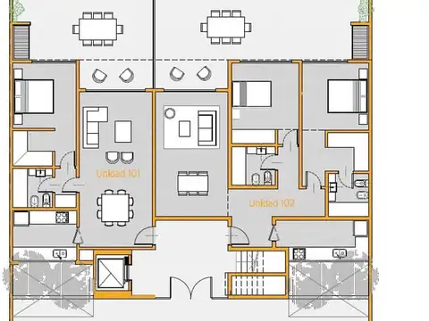 Excelente Departamento 2 ambientes con cochera y jardín.