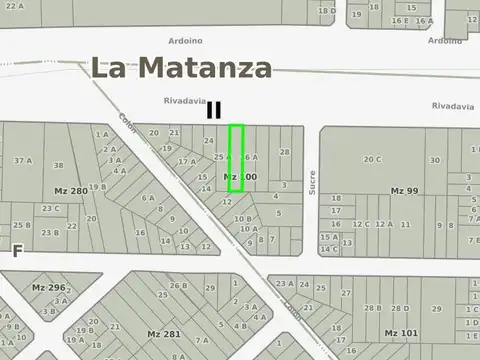 Terreno en Venta 10  mts Frente