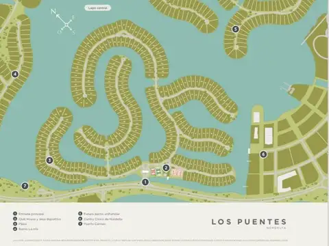Lote en venta al lago central en Los puentes, Nordelta.
