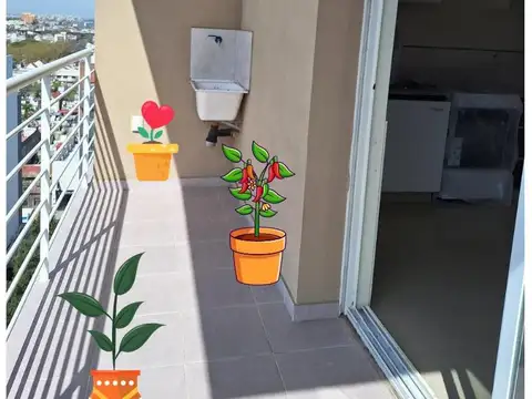 Departamento 2 ambientes con 1 baño