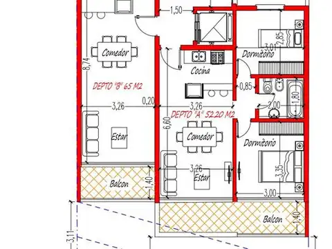 Departamento en Venta de 2 dormitorios